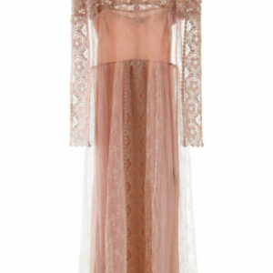 RED VALENTINO PLUMETIS AND LACE DRESS 42 Beige