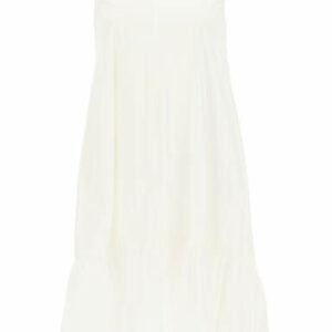 RED VALENTINO RUFFLED DRESS 38 White Cotton