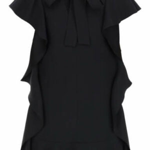 RED VALENTINO RUFFLED MINI DRESS 38 Black