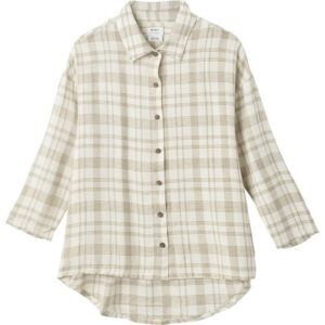 RVCA Drift Away Plaid Button-Up Top - Women's Fatigue Md