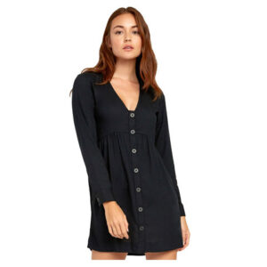 RVCA Harley Button-Up Dress - Women's Black Lg