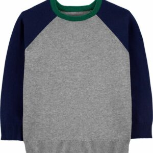 Raglan-Sleeve Cotton Sweater