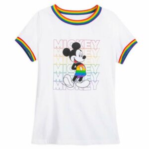 Rainbow Disney Collection Mickey Mouse Ringer T-Shirt Fashion Fit 2020