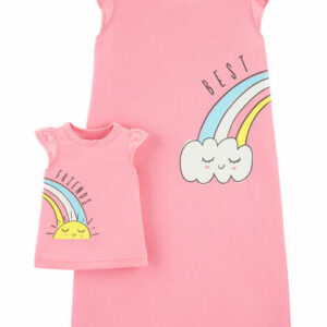 Rainbow Matching Nightgown & Doll Nightgown Set