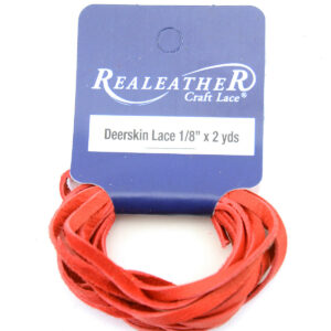 Realeather Deerskin Lace red 1 8 in. x 2 yds. Hank