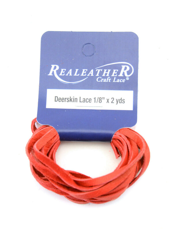 Realeather Deerskin Lace red 1 8 in. x 2 yds. Hank