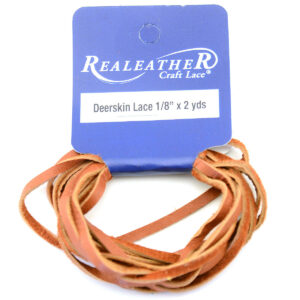 Realeather Deerskin Lace saddle tan 1 8 in. x 2 yds. Hank