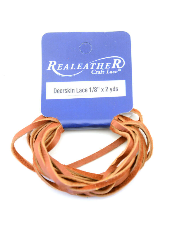 Realeather Deerskin Lace saddle tan 1 8 in. x 2 yds. Hank