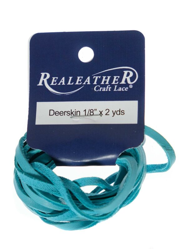 Realeather Deerskin Lace turquoise 1 8 in. x 2 yds. Hank