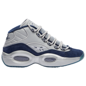 Reebok Mens Reebok Question Mid - Mens Basketball Shoes Vecnav/Silver Metallic/White Size 08.5