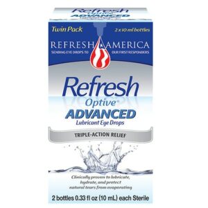 Refresh Optive Advanced Lubricant Eye Drops - 0.33 oz x 2 pack