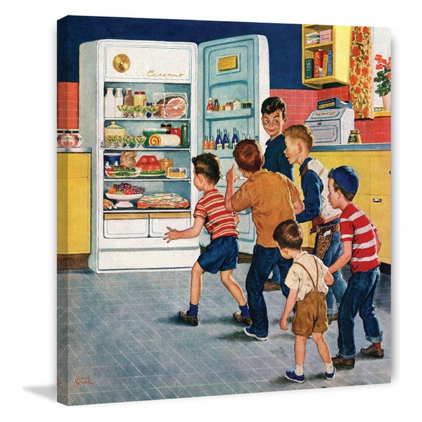 "Refrigerator Raid" Painting Print on Canvas by Amos Sewell