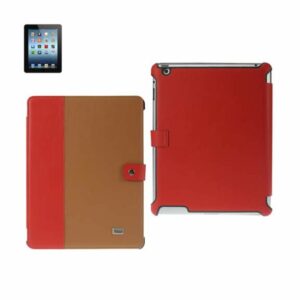 Reiko - Cow Skin Pattern Fitting Case for Apple iPad 3 - Red/Brown