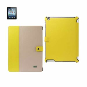 Reiko - Cow Skin Pattern Fitting Case for Apple iPad 3 - Yellow Beige