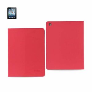 Reiko - Denim Texture Fitting Case for Apple iPad 3 - Hot Pink