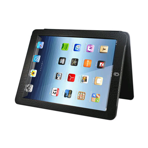 Reiko - Fitting Case with Small Pocket for Apple iPad 3 - Glove Leather Black