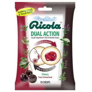 Ricola Dual Action Cough Suppressant/Oral Anesthetic Drops Cherry - 19.0 ea
