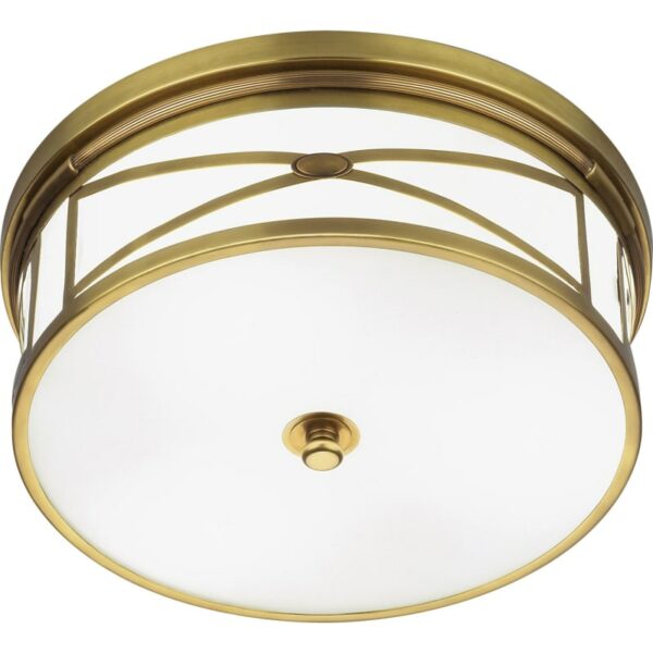 Robert Abbey Chase Flush Chase 15" Flush Mount Drum Ceiling Fixture Antique Brass Indoor Lighting Ceiling Fixtures Flush Mount