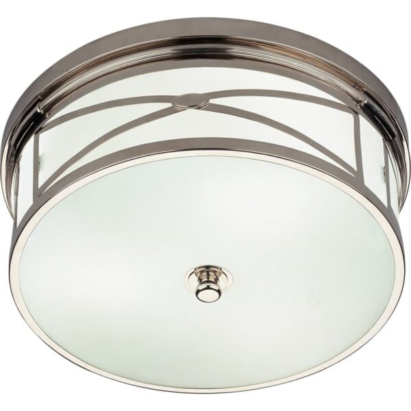 Robert Abbey Chase Flush Chase 15" Flush Mount Drum Ceiling Fixture Polished Nickel Indoor Lighting Ceiling Fixtures Flush Mount