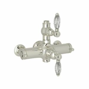 Rohl A4917LC Country Bath Exposed Thermostatic Shower Valve Trim (Trim Only) with Crystal Lever Handles Polished Nickel Showers Valve Trim Only