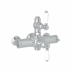 Rohl A4917LP Country Bath Exposed Thermostatic Shower Valve Trim (Trim Only) with Porcelain Lever Handles Polished Chrome Showers Valve Trim Only