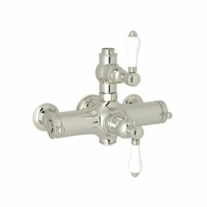 Rohl A4917LP Country Bath Exposed Thermostatic Shower Valve Trim (Trim Only) with Porcelain Lever Handles Polished Nickel Showers Valve Trim Only