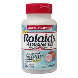 Rolaids Advanced Antacid Plus Anti-Gas Mixed Berries - 60.0 ea