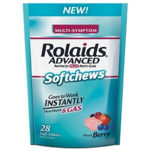 Rolaids Antacid + Antigas Softchews Mixed Berry - 28.0 ea