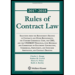 Rules of Contract Law, 2017-2018 Statutory Supplement