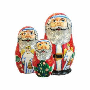 Russian 3 Piece Santa Angel Nested Doll Set