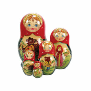 Russian 5 Piece Bear Tale Nested Doll Set