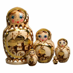 Russian 5 Piece Cathedral Nested Doll Set