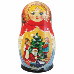 Russian 5 Piece Christmas Night Nested Doll Set
