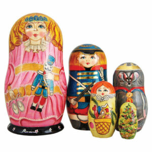 Russian 5 Piece Clara Nutcracker Nested Doll Set