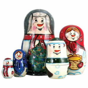 Russian 5-Piece Happy Family Nested Doll Set