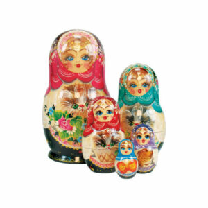 Russian 5 Piece Kitty Cat Nested Doll Set