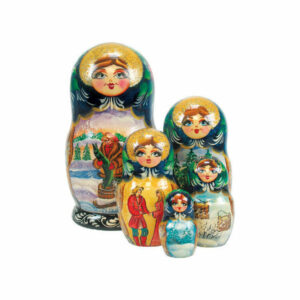 Russian 5 Piece Magic Pike Nested Doll Set
