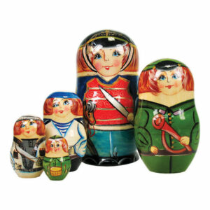 Russian 5 Piece Nutcracker Prince Nested Doll Set
