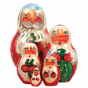 Russian 5 Piece Santa Nested Doll Set