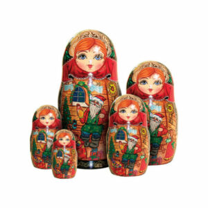 Russian 5 Piece Santa Workshop Nested Doll Set