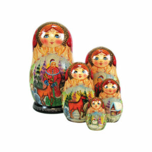 Russian 5 Piece Snow Maiden Nested Doll Set
