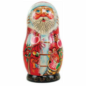 Russian Toy Bag Santa Scenic Ornament Set