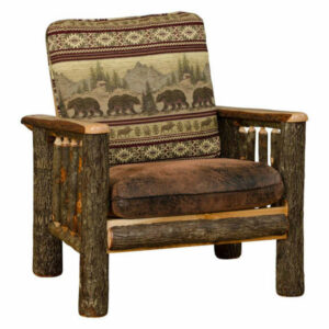 Rustic Hickory Living Room Chair, Golden