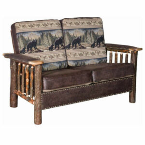 Rustic Hickory Living Room Love Seat, Horse