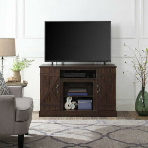 Rustic Wood TV Stand For TV's Up to 50" Living Room Storage, Espresso