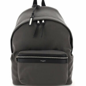 SAINT LAURENT CITY BACKPACK OS Grey Leather, Technical