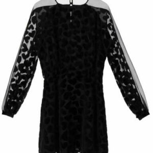 SAINT LAURENT DEVORE' MINI DRESS 36 Black Silk