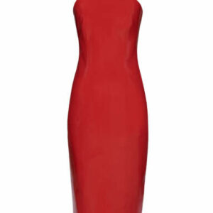 SAINT LAURENT LATEX DRESS 36 Red