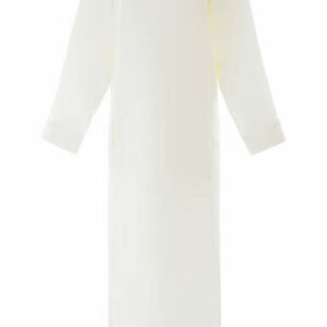 SAINT LAURENT LONG CAFTAN DRESS 36 White Linen