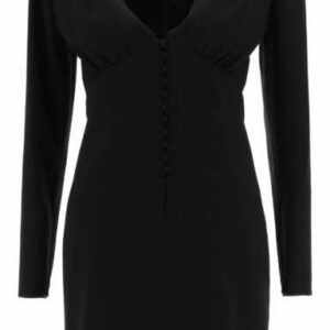 SAINT LAURENT MINI DRESS IN SABLE ' 38 Black Wool